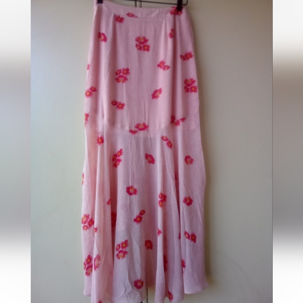 SugarLips Asymmetrical Pink Floral Ruffle Layered Skirt MEDIUM NEW - Picture 13 of 16